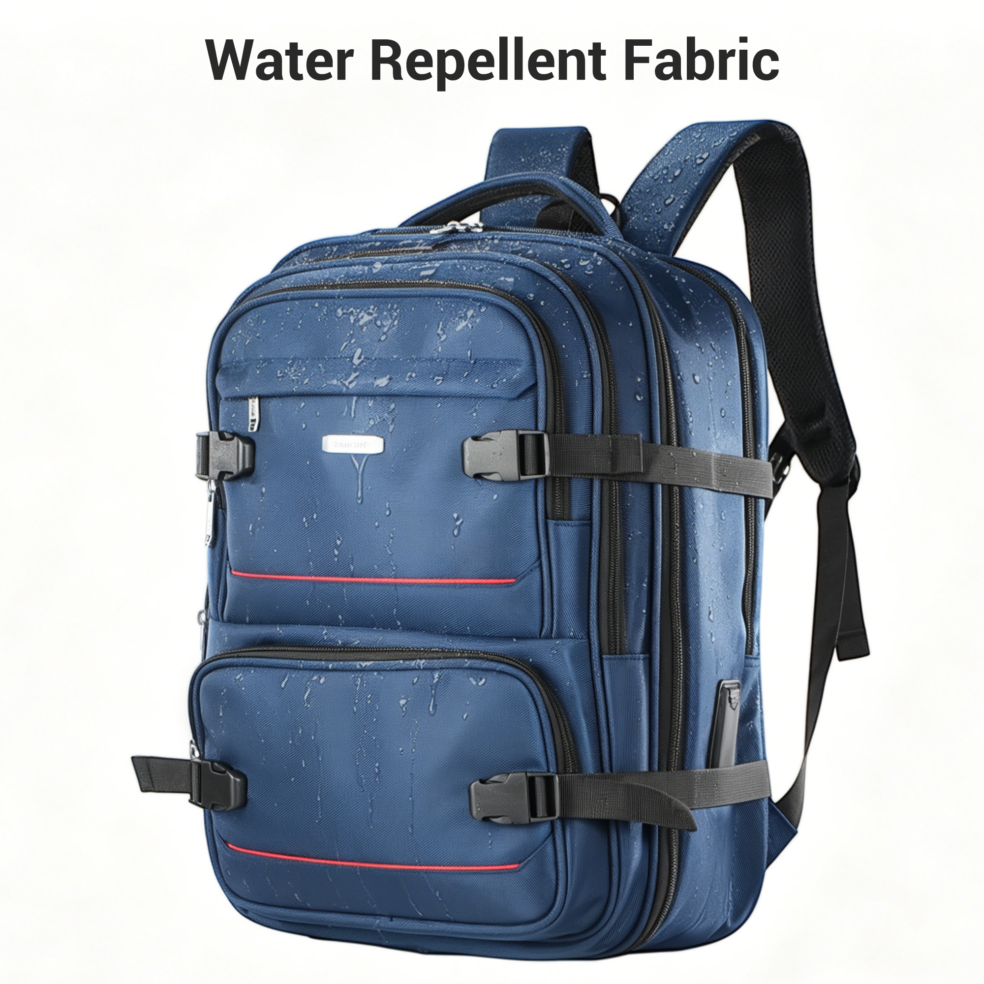 Mochila de viaje de equipaje de mano para laptop de negocios de 19 pulgadas, antirrobo, delgada y resistente, para escuela y universidad. Azul 3