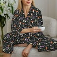 thumbnail image 6 of Honeii Mushroom print Women's Pajama Sets Long Sleeve Button Down Sleepwear Nightwear Soft Pjs Lounge Sets-Small, 6 of 7