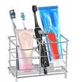 thumbnail image 1 of Stainless Steel Toothbrush Toothpaste Stand Holder and Suction Cup Soap Dish Holder for Bathroom(6 cells), 1 of 7
