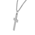 thumbnail image 2 of EDFORCE Stainless Steel Silver-Tone Simulated Carbon Fiber Statement Cross Necklace, 2 of 2