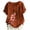 Brick Red, variant on Womens Linen Shirts Short Sleeve Crew Neck Tee Floral Print Vintage Loose Fit Blouses Navy S
