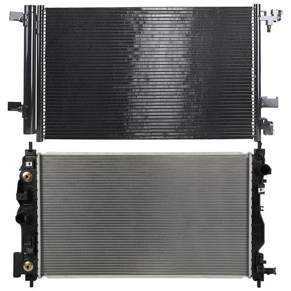 cciyu 3794 Condenser and 13146 Radiator Replacement for 2010-2016 for Buick for LaCrosse 2011-2017 for Buick for Regal 2014-2019 for Chevrolet for Impala 2013-2014 for Chevrolet for Malibu
