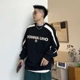 thumbnail image 2 of Sudadera para hombre estilo Harajuku con empalme suelto, estilo vintage de los años 90, diseño sencillo, cálida, de alta calidad, estilo emo, Y2k, 2 of 4