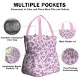 thumbnail image 3 of Pink and Purple Of Leopard Print Drawstring Lunch Bag Women - Drawstring Lunch Bag Insulated for Work Office - Stain-Resistant Large Lunchbags for Women with Multi-Pockets, 3 of 6
