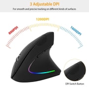 iNova 2.4G Wireless Vertical Mouse Ergonomic Optical Mice With 6 Buttons 3 Adjustable DPI 800/1200/1600 Levels for Laptop PC Computer