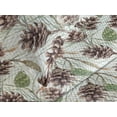 thumbnail image 3 of Ambesonne Retro Quilted Coverlet 3 Pcs, Watercolor Fir Cones Plot, King Size, Dark Rosewood and Sage Green, 3 of 4