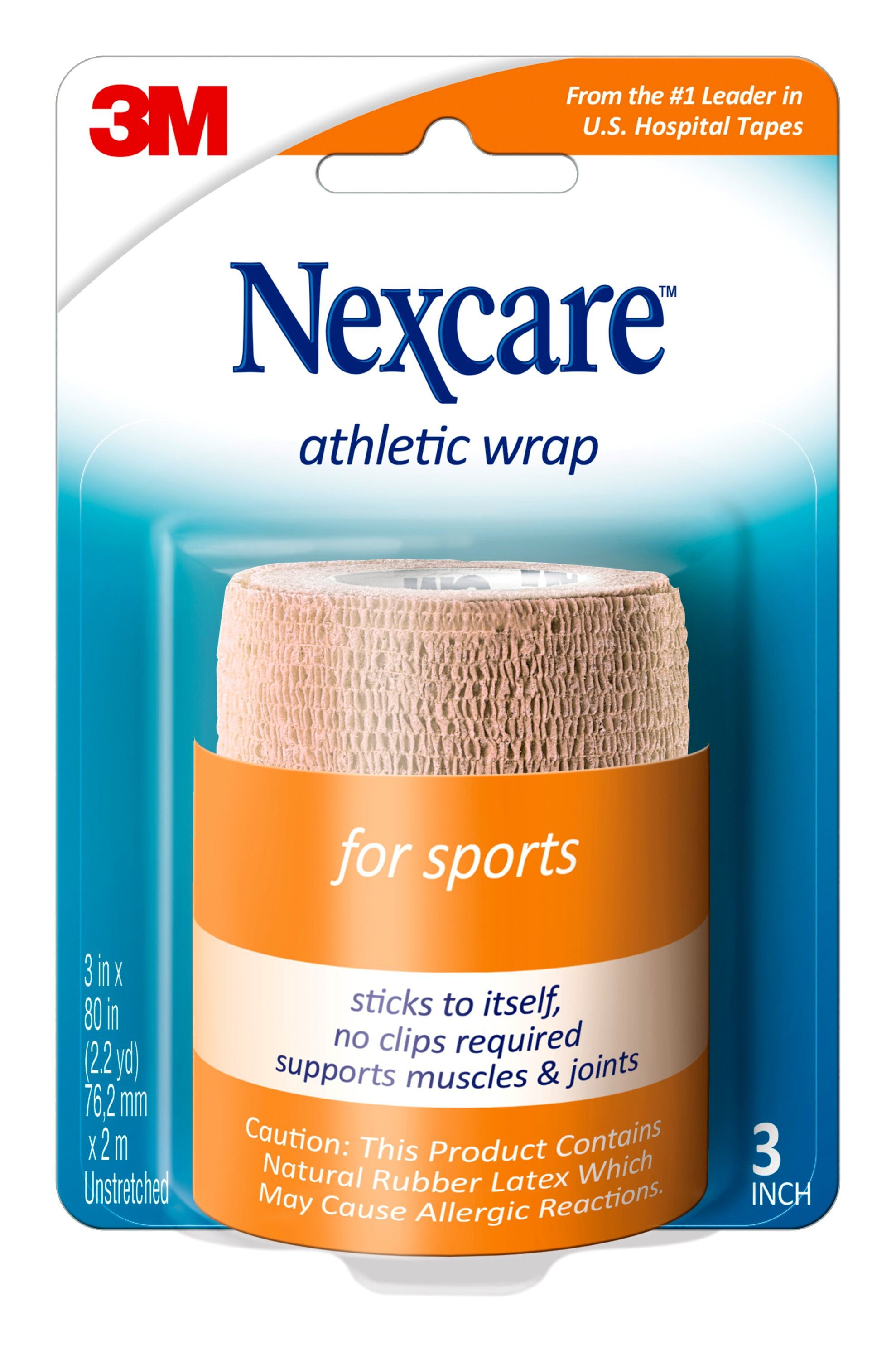 Nexcare Athletic Wrap, 3 in x 80 in, Unstretched