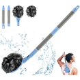 thumbnail image 1 of wonima11 带柄丝瓜络，21.7 英寸可拆卸丝瓜络背部擦洗器，背部丝瓜络，去角质，改善皮肤健康，男女沐浴丝瓜络（黑色）, 1 of 1
