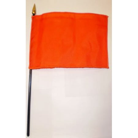 Orange - 4"X6" Solid Color Stick Flag