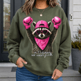 thumbnail image 2 of Breast Cancer Awareness Shirt, In October We Wear Pink Raccoon Sweatshirt, Pink Ribbon Support Gift, Cancer Survivor Hoodie and T-Shirt, Gift for Women, 2 of 9