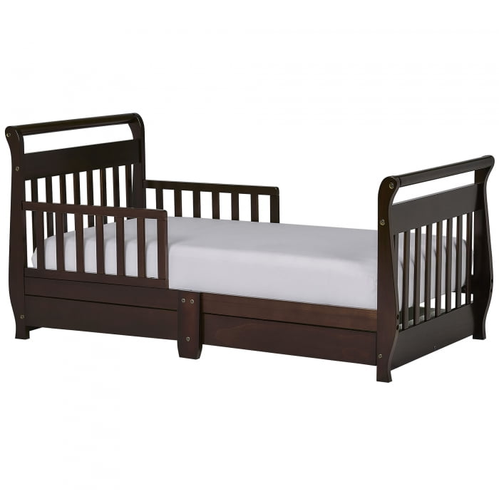 Dream On Me Toddler Sleigh Bed with Storage, Multiple Finishes