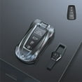 thumbnail image 3 of For Toyota Key Fob Cover, Metal Key Fob for Toyota Camry RAV4 Highlander Avalon C-HR Prius Corolla Key Cover with keychain, 3 of 13