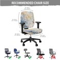 thumbnail image 5 of SCRAWLGOD Abstract Watercolor Anti-Slip Computer Chair Cover with Arm Rest Slipcovers Comfortable Desk Chair Seat Protector Stain Resistant Boss Chair Covers, 4 Pieces, 5 of 7