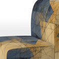thumbnail image 4 of Designart "Minimalism in Blue and Gold I" Chaise d'Appoint Rembourrée Lignes Bleues - Fauteuil Moderne pour Salon, 4 of 7