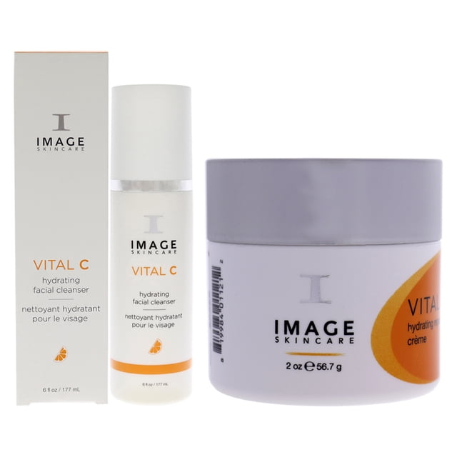 Kit de limpiador facial hidratante Vital C y crema reparadora hidratante Vital C de Image para unisex: kit de 2 piezas: limpiador de 6 oz y gel de 0,5 oz