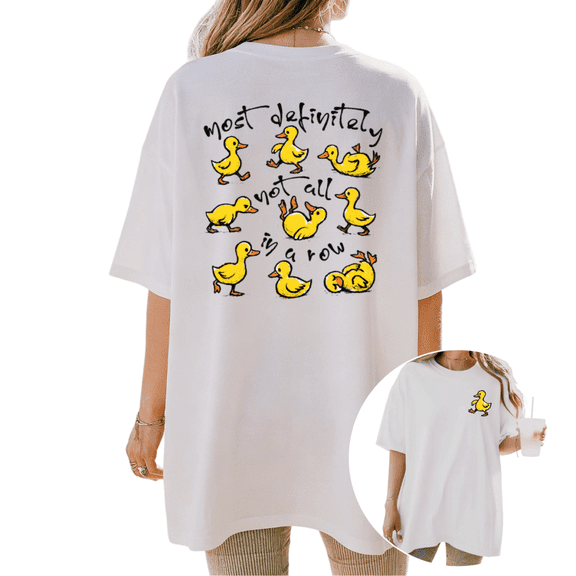 Cozymy Women's Playful Rubber Duck Quote Graphic Short Sleeve T-Shirt Casual Cotton Crewneck Top