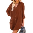 thumbnail image 1 of Blusa de gran tamaño Turn Down Collar Button Up Manga Larga Loose Fit Corded Velveteen Camisa Las Mujeres para Viajes Diarios, 1 of 5
