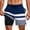 Blue+White, variant on Men's Swim Trunks with Compression Liner, Summer Quick Dry Beach Drawstring Board Shorts，5" Inseam Swimwear Swimsuit Swimming Shorts for Men(L, Black)