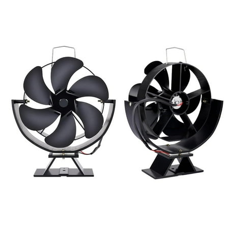 6 Blades Fireplace Fan 360° Rotating Heat Powered Fan Quiet Efficient Heat Distribution