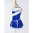 thumbnail image 5 of MSemis Girls Cheer Leader Uniform Dance Dress Shiny Sequin Sleeveless Dancewear Royal Blue 16, 5 of 7