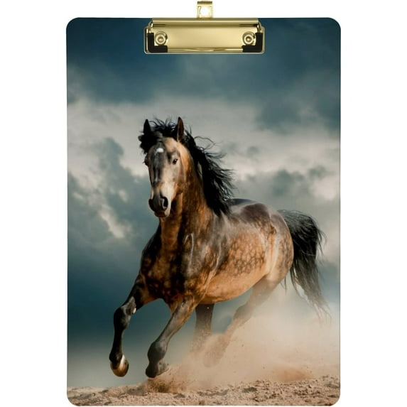 FMSHPON Horse Clipboard Hardboard Wood Nursing Clip Board and Pull for Standard A4 Letter 13x9 inches