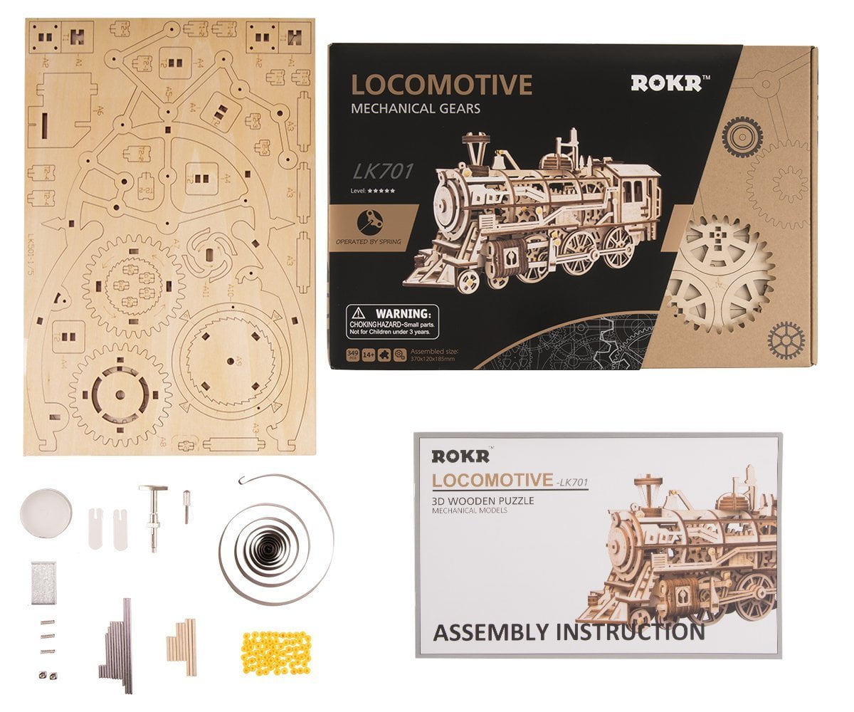 New Hands Craft Puzzle DIY Mechanical Gears Locomotive
