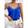 thumbnail image 5 of Ekouaer Women's Satin Camisole Lace Silk Satin Pajama Tank Tops V Neck Soft Spaghetti Strap Loose Sleepwear, 5 of 5