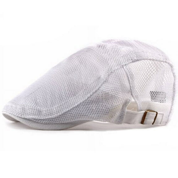 SikaFu Beret Spring Summer Men Women Cap Adjustable Newsboy Ivy Flat Cap Breathable Mesh Cap for Men Women Solid Plain Beret Cap