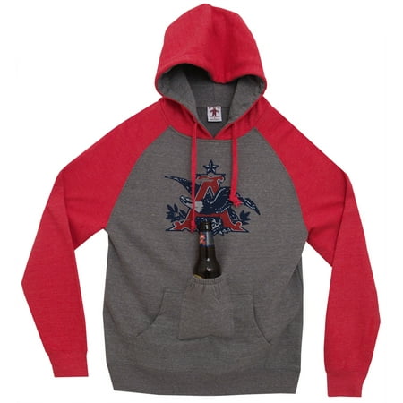 AnhBusch Budweiser Distressed Raglan Beer Pouch Adult Hoodie Hooded Sweatshirt