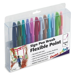  Pentel Brush Sign Pen Dual 30 Colors Set Fibre-Tip Pens with  Two Flexible Writing Tips, Water-Based Ink, Assorted, (30 Pack) : Arts,  Crafts & Sewing