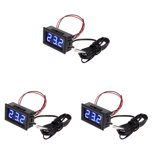 Módulo sensor temperatura digital LED 0 56 pulgadas Termómetro DC5-12V con sonda () Azul