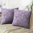 thumbnail image 4 of LALILO Throw Pillow Covers Damask Damask Vintage Purple Flower Floral Cushion Cover 18" x 18", 2 Pack, 4 of 6