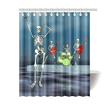 Gckg Human Skeleton Shower Curtain Halloween Party Polyester