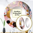 thumbnail image 3 of Designart "Geometric in Pink and Grey II" Modern Rund Mirror For Wall Decor - Large Pink Round Print Mirror - Round Glam Mirror 23" x 23" Inch - Wall Mounted Round Large Mirror, 3 of 5