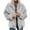 Gray#K, variant on KIJBLAE Womens Fuzzy Fleece Coats Shearling Shaggy Oversized Zipper Outwear with Pockets Winter Jacket Black S