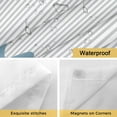 thumbnail image 4 of No Hook Blue Striped Shower Curtain with Snap in Liner Set, Abstract Modern Geometric Stripes Waterproof Fabric Bathroom Curtains with See Through Top Window, Hotel Style Extra Long 72 x 96 Inch, 4 of 9