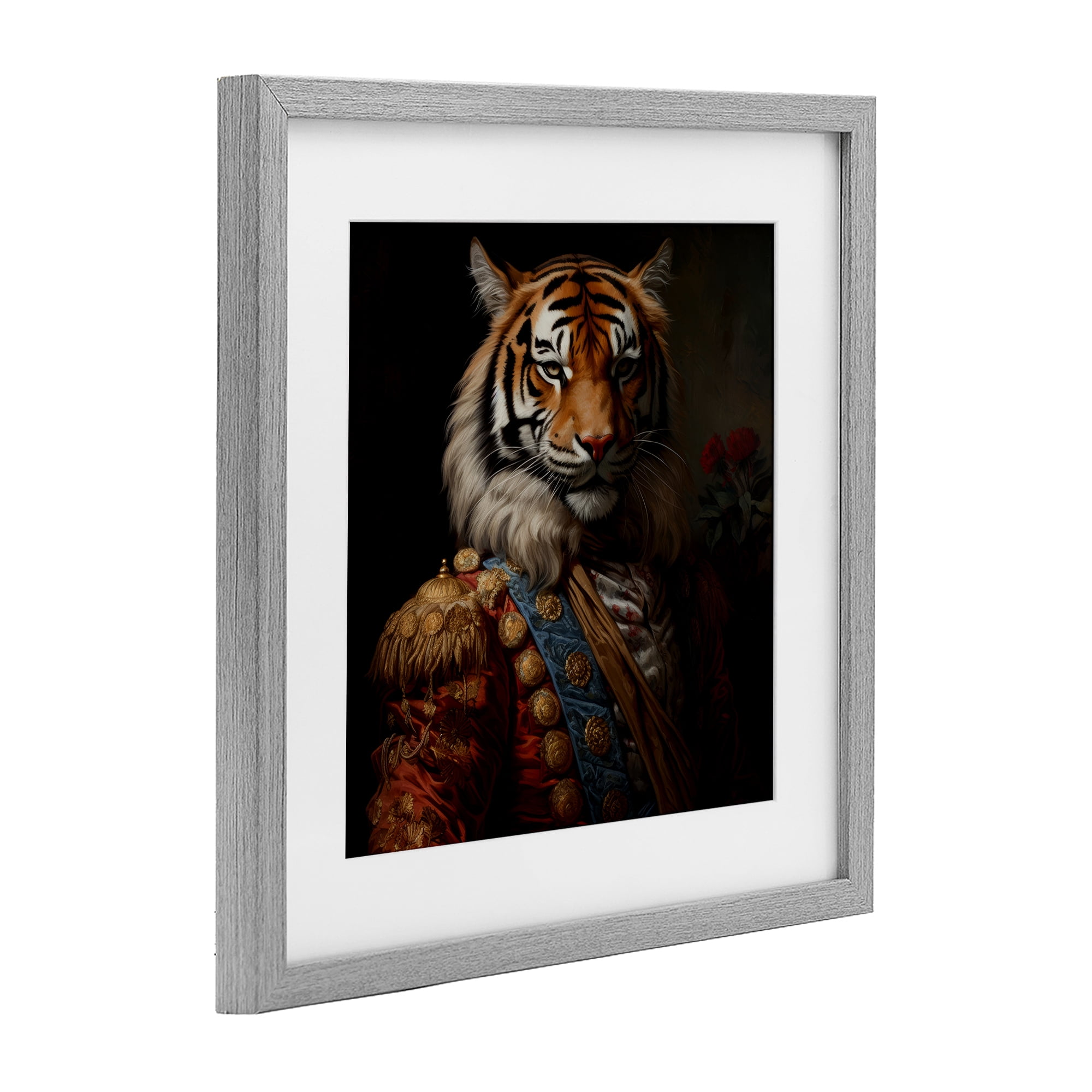 Stupell Industries Noble Tiger Transformation Gray Framed Print Under Glass, design by Lazar Studio