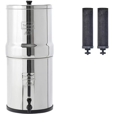 Big Berkey® Gravity-Fed Water Filter BK4X2-BB Stainless Steel Water Filtration System with 2 Black Filter Purification Elements