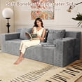thumbnail image 2 of 71" Corduroy Loveseat Sofa, Memory Foam Cloud Couch in a Box, Boneless Compressed Sofa for Living Room, Bedroom and Apartment, Light Gragy, 2 of 8