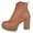 Tan PU, variant on Top Moda Women High Heel Combat Army Style Boots Lace Up Side Zipper Lug Platform Sole Booties DALE-6 Black PU 8.5