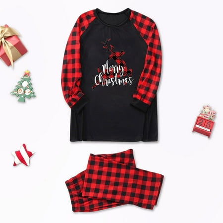

Parent-child Warm Christmas Set Printed Home Wear Pajamas Two-piece Dad Set womens christmas pajamas