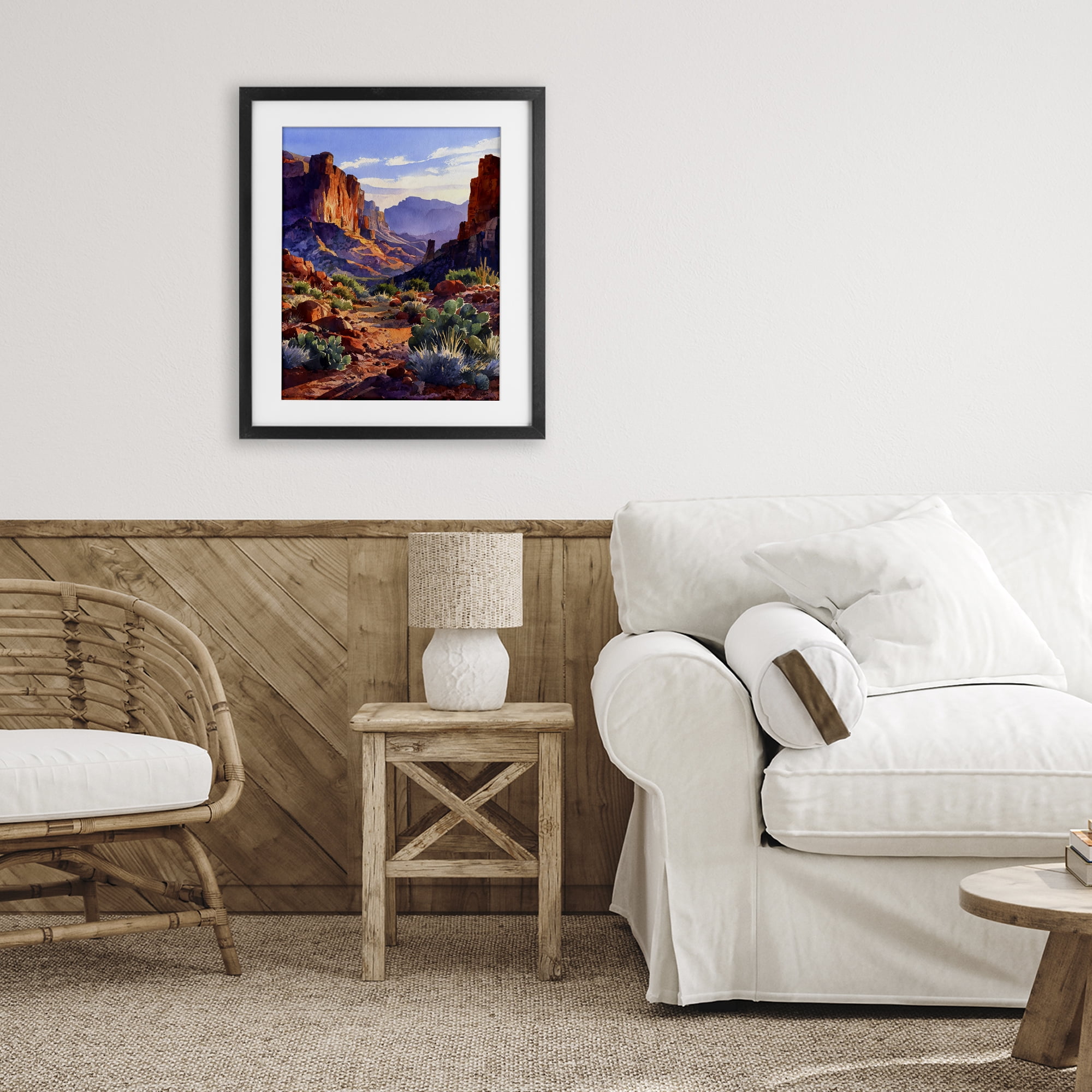 Stupell Industries Western Colors Earthy Desert Black Framed Print Under Glass, design by Franklyn Gregory