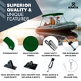 thumbnail image 6 of KNOX 2 Bow Bimini Tops for Boats, Boat Canopy Kit, 600D Canvas, Stainless Steel Bimini Top Hardware, Storage Boot, Fits Most Small Boats & Inflatable Boats, 63" L x 43" H x 39"-55" W (Hunter Green), 6 of 7