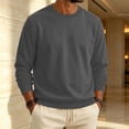 thumbnail image 2 of Men's Fleece Crewneck Sweatshirt Cotton Long Sleeve Pullover Casual Thermal Shirts fall winter fashion comfort solid Sweatshirt Dark Gray XL, 2 of 6