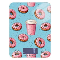 Macarons Coffee Pink Food Scale Digital Kitchen Scale Waterproof Tempered Glass Tare Function 11 lb for Baking Cooking Meal Prep