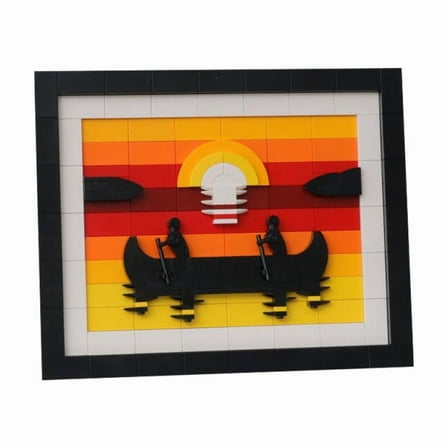 MOC-187605 Canoe at Sunset Pixel Art Building Blocks Assembly Bricks Toys