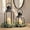 Black-Set of 2 15.7" 12", variant on Black Set of 2 15.7" 12" Metal Candle Lanterns Indoor Outdoor Decor
