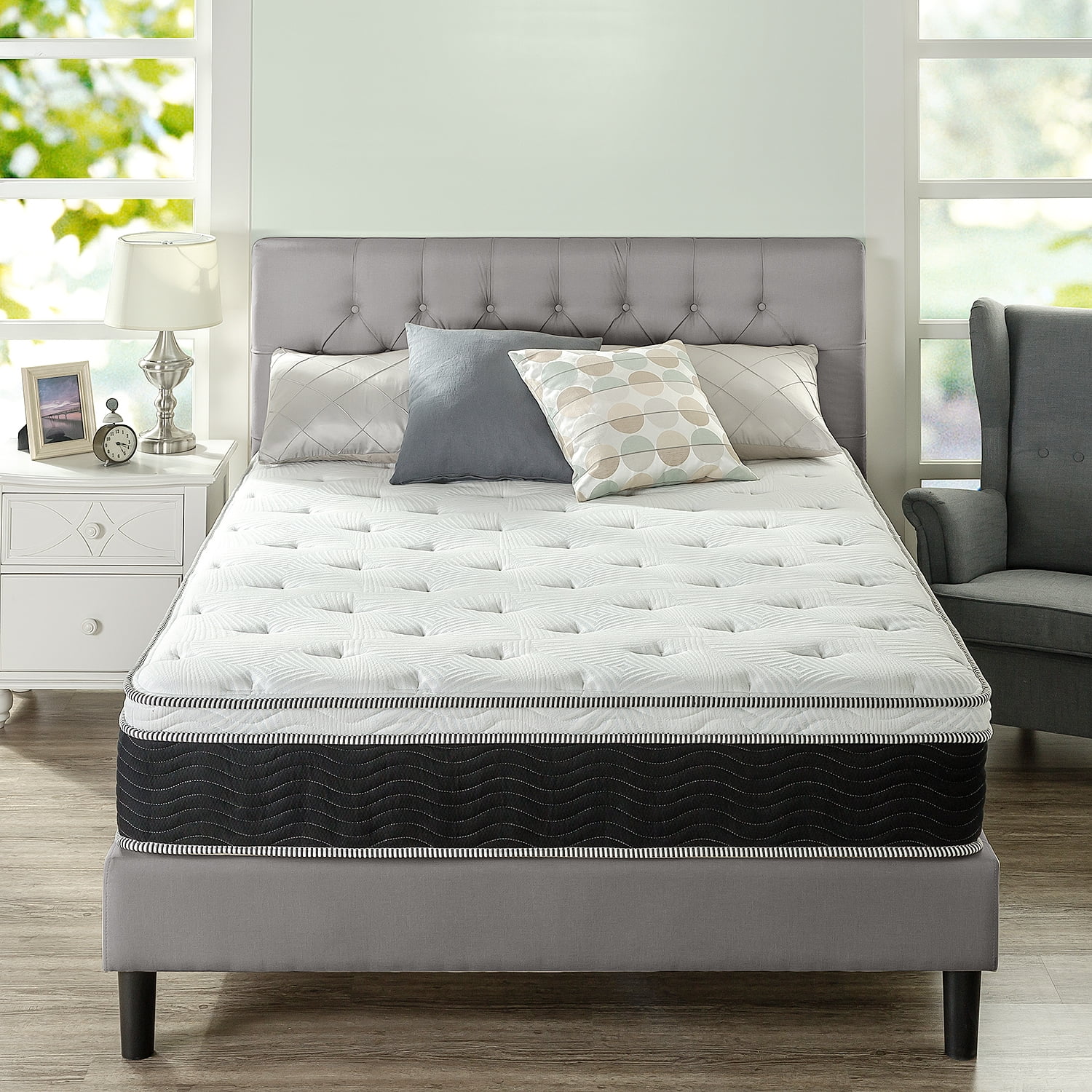 Slumber 1 by ZINUS 12” Euro Top Supportive Firm Hybrid Mattress, Queen