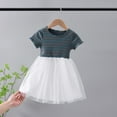 thumbnail image 3 of Fsqjgq Baby Girl Clothes Toddler Summer Dress Trendy 20T Girls Dresses Blue Girls' Summer Dress 2024 New Children's Dress Summer Princess Dress Little Girl Skirt Short Sleeves 110, 3 of 3