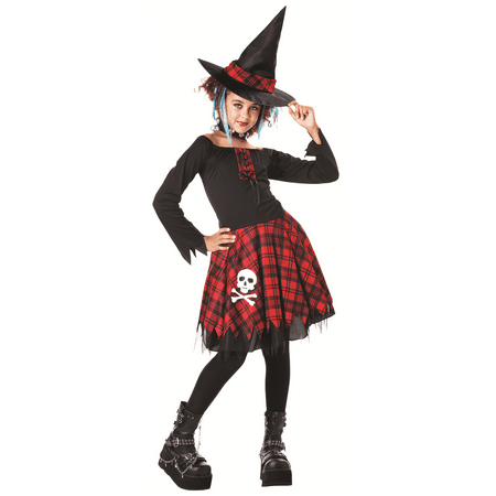Tween Punky Witch Girl's Halloween Costume Ages 10-12